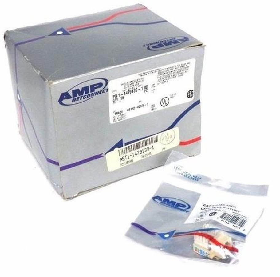 LOT OF 18 NEW AMP NETCONNECT 1-1479139-1 CAT 5 RJ45 JACKS