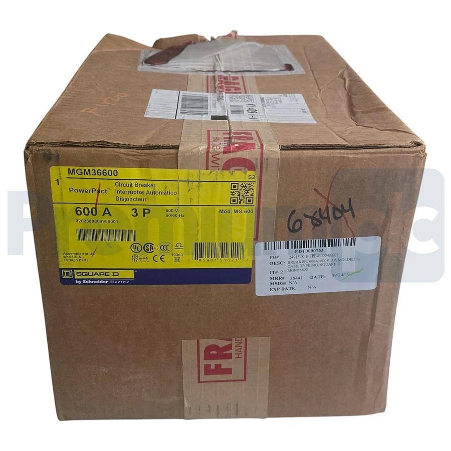 Square D MGM36600 PowerPact M-Frame Circuit Breaker 3-Pole 600A 600V NEW (read)