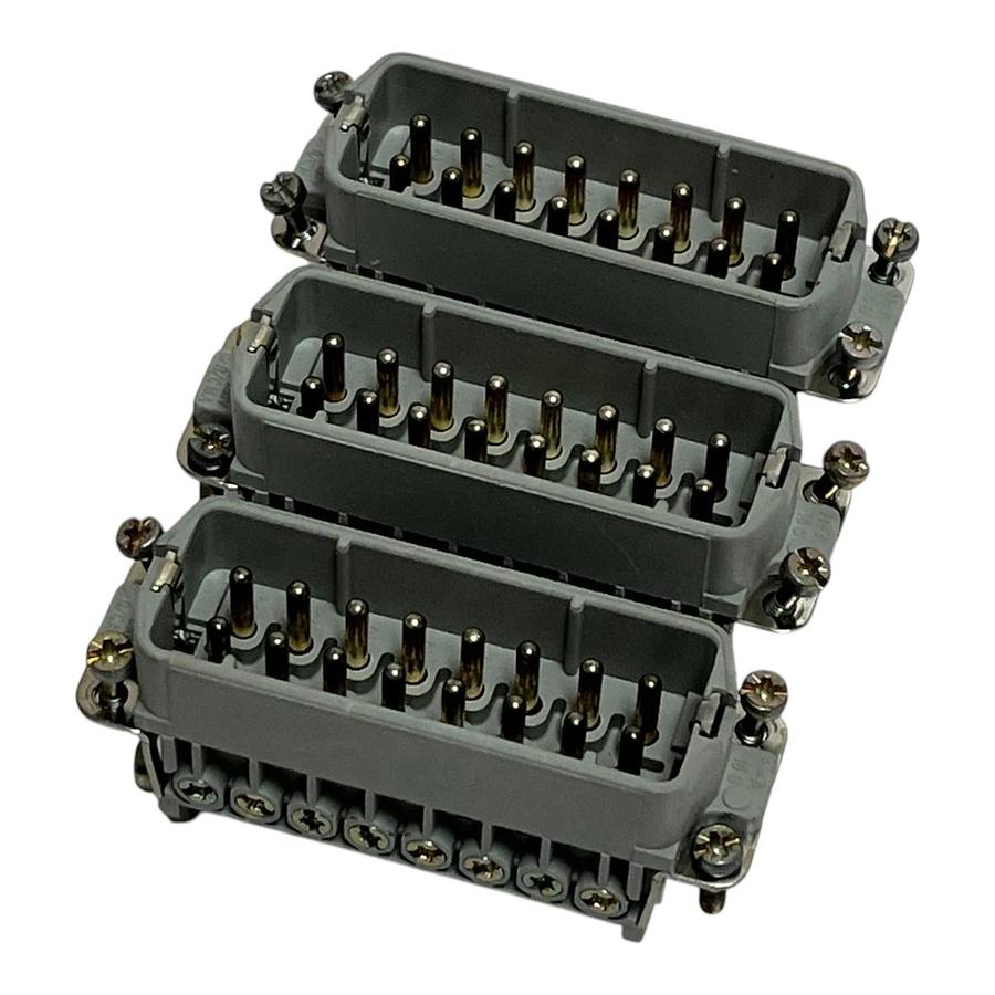Lot of 3 Ferromatik Milacron 10.5420 Male Heavy Duty Connector Inserts New