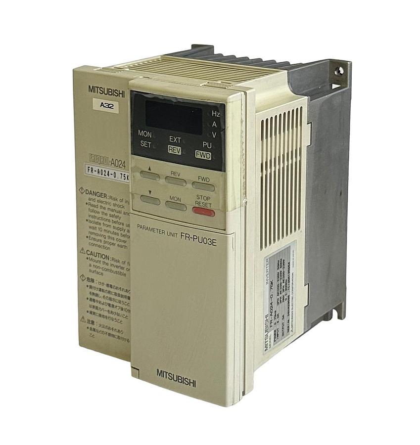 Used MITSUBISHI FR-A024-0.75K / FRA024075K FREQROL-A024 INVERTER FR-PU03E PARAMETER