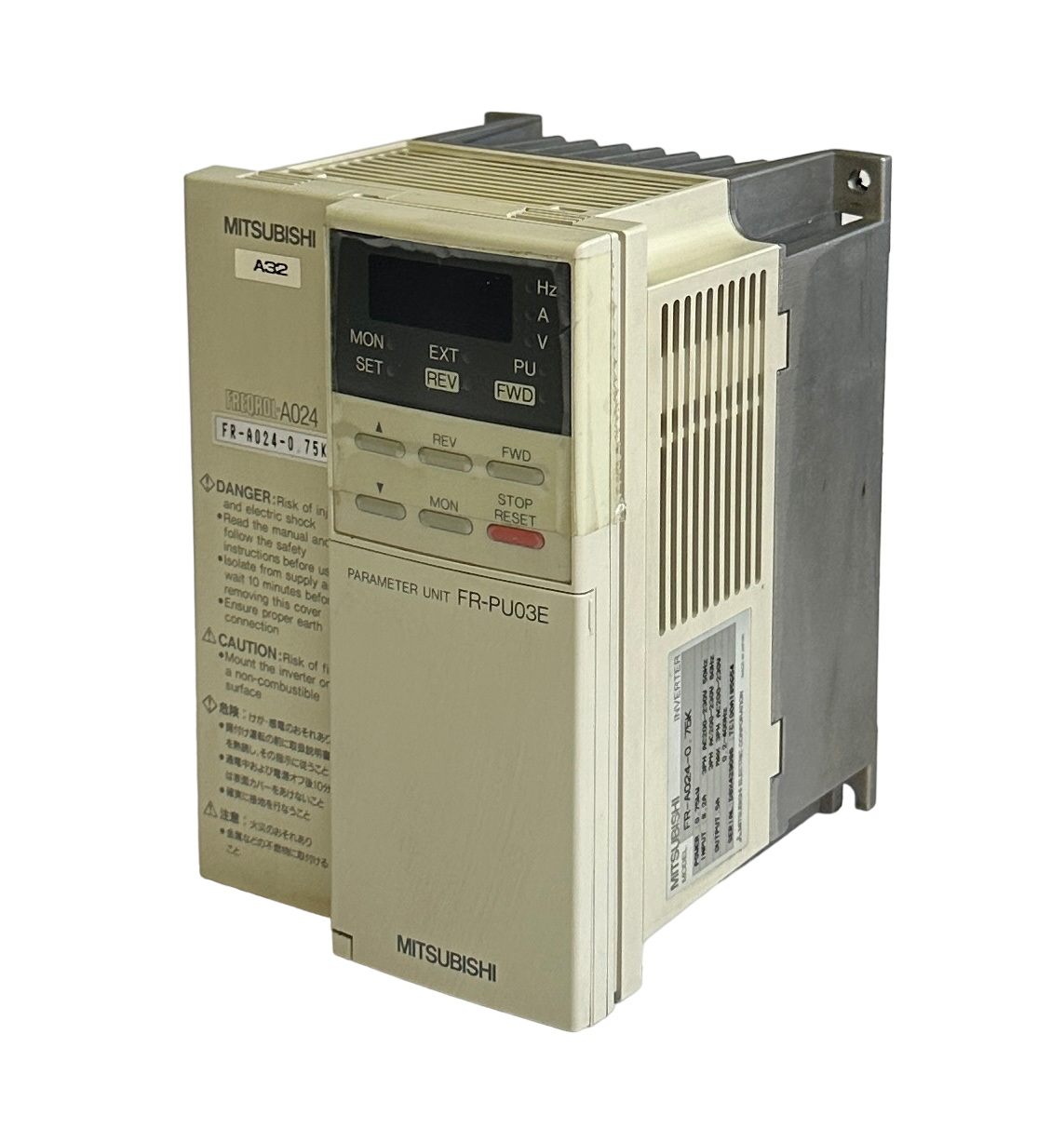 Used MITSUBISHI FR-A024-0.75K / FRA024075K FREQROL-A024 INVERTER FR-PU03E PARAMETER