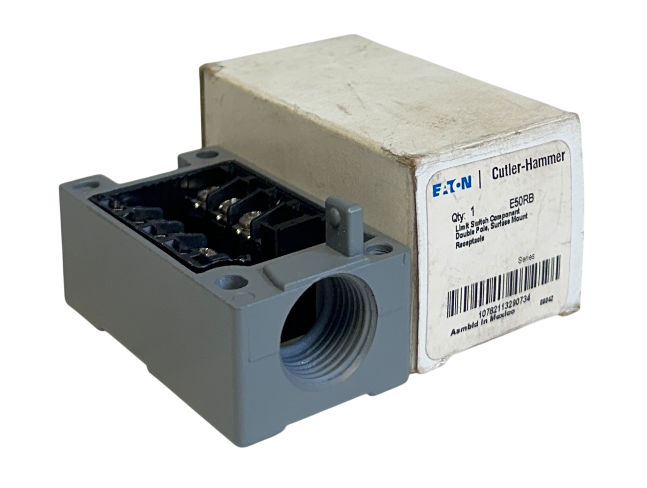 Used EATON CUTLER-HAMMER E50RB LIMIT SWITCH RECEPTACLE DOUBLE POLE NSMP
