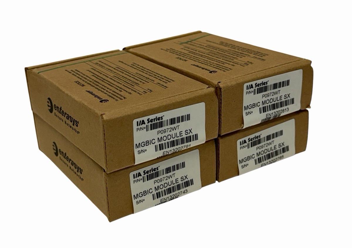 Used LOT OF 4 NIB ENTERASYS MGBIC-LC01 1000BASE-SX SFP TRANSCEIVER MODULES