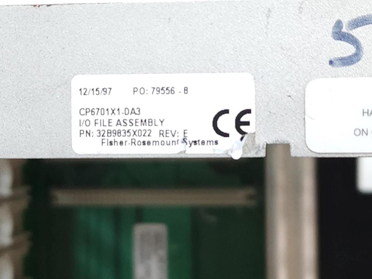 Used EMERSON FISHER ROSEMOUNT CP6701X1-DA3 RACK 17-SLOT I/O FILE ASSEMBLY