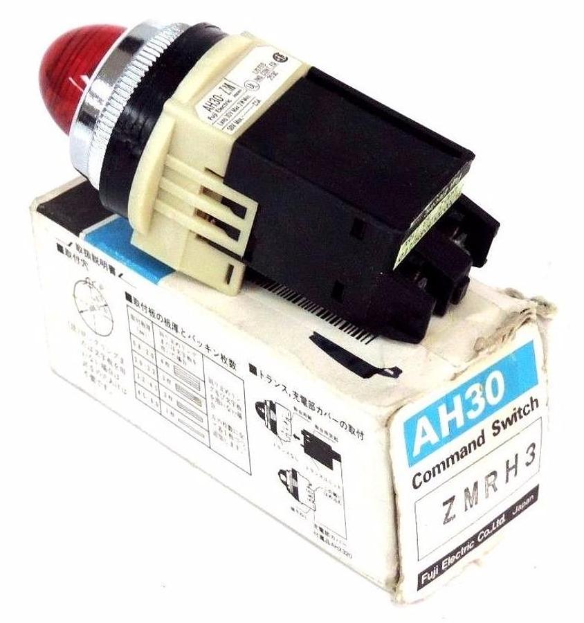 Used NIB FUJI ELECTRIC AH30-ZMRH3 RED PILOT LIGHT COMMAND SWITCH 115/127VAC 50/60HZ