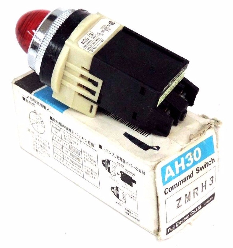 Used NIB FUJI ELECTRIC AH30-ZMRH3 RED PILOT LIGHT COMMAND SWITCH 115/127VAC 50/60HZ