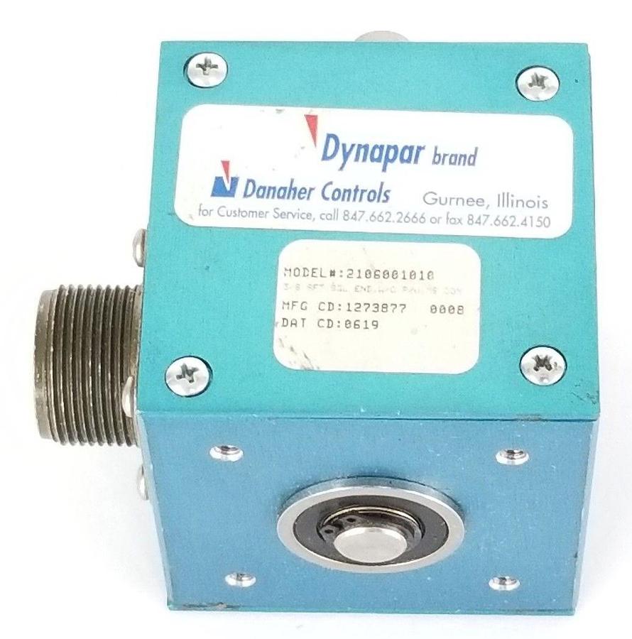 Used DANAHER DYNAPAR 2106001010 ENCODER 3/8 SFT SGL END W/O P/U MS CON, 1273877, 0619