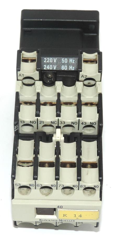 Used KLOCKNER-MOELLER DILR31 CONTACTOR W/ 40DIL SMALL CONTACTOR 220/240V 50/60HZ