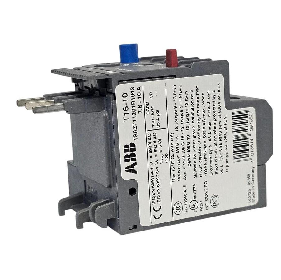 Used NIB ABB 1SAZ711201R1043 T16-10 THERMAL OVERLOAD (7.6 - 10.0 A)