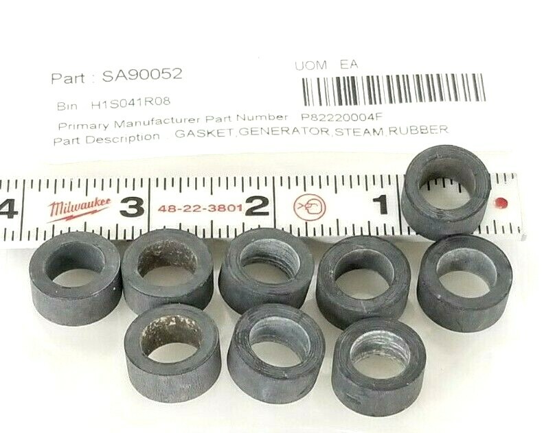 Used LOT OF 9 NEW GENERIC P82220004F RUBBER STEAM GASKETS SA90052 1/2'' IN. ID