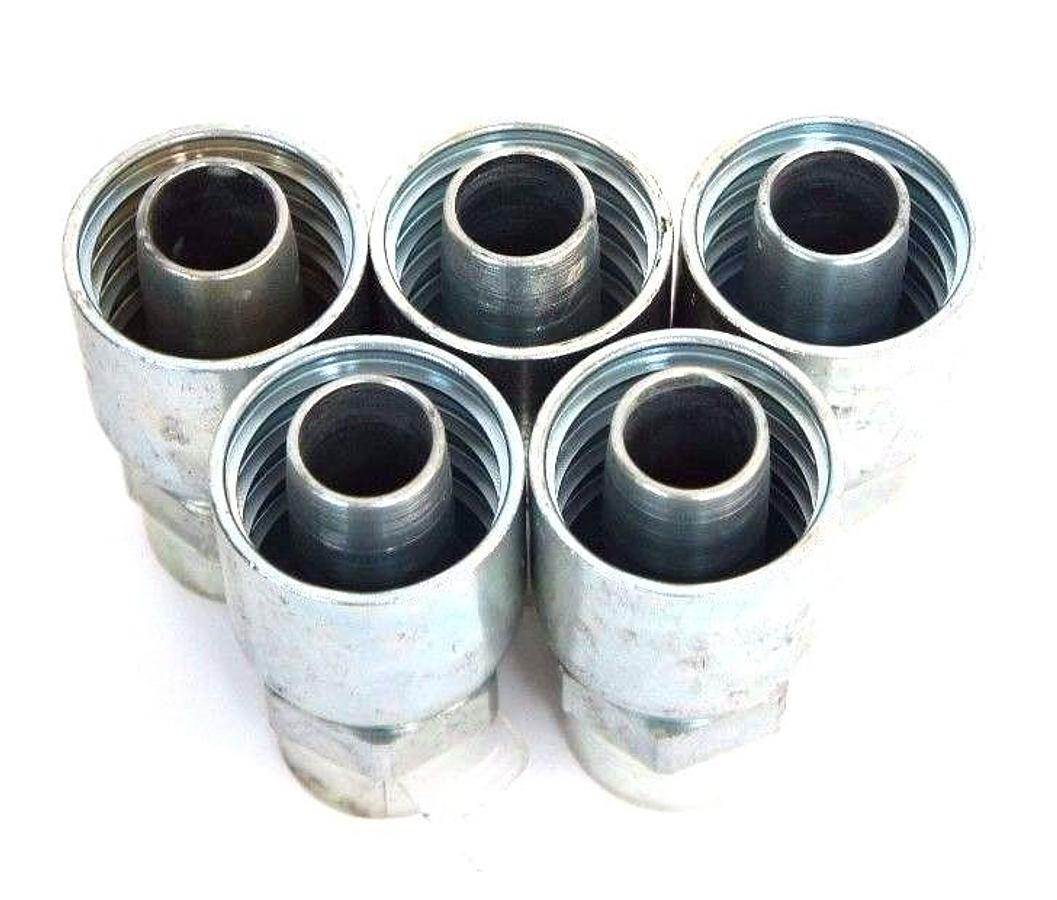 Used LOT OF 5 NEW PARKER 1J043-16-16 CRIMP FITTING SEAL LOK RIGID STRAIGHT 1" SILVER