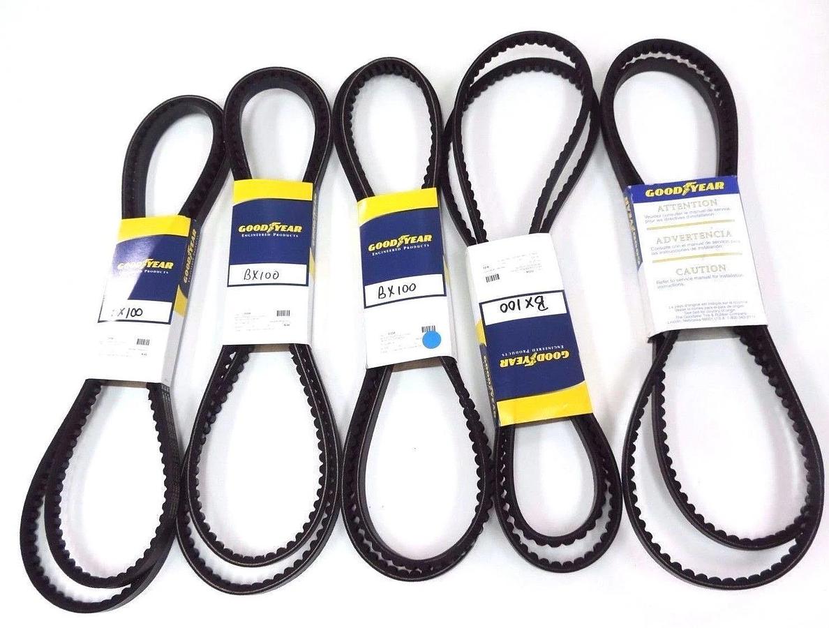 Used LOT OF 5 GOODYEAR BX100 BELT-V TORQUE FLEX COGGED .66" W X 103" BELTS