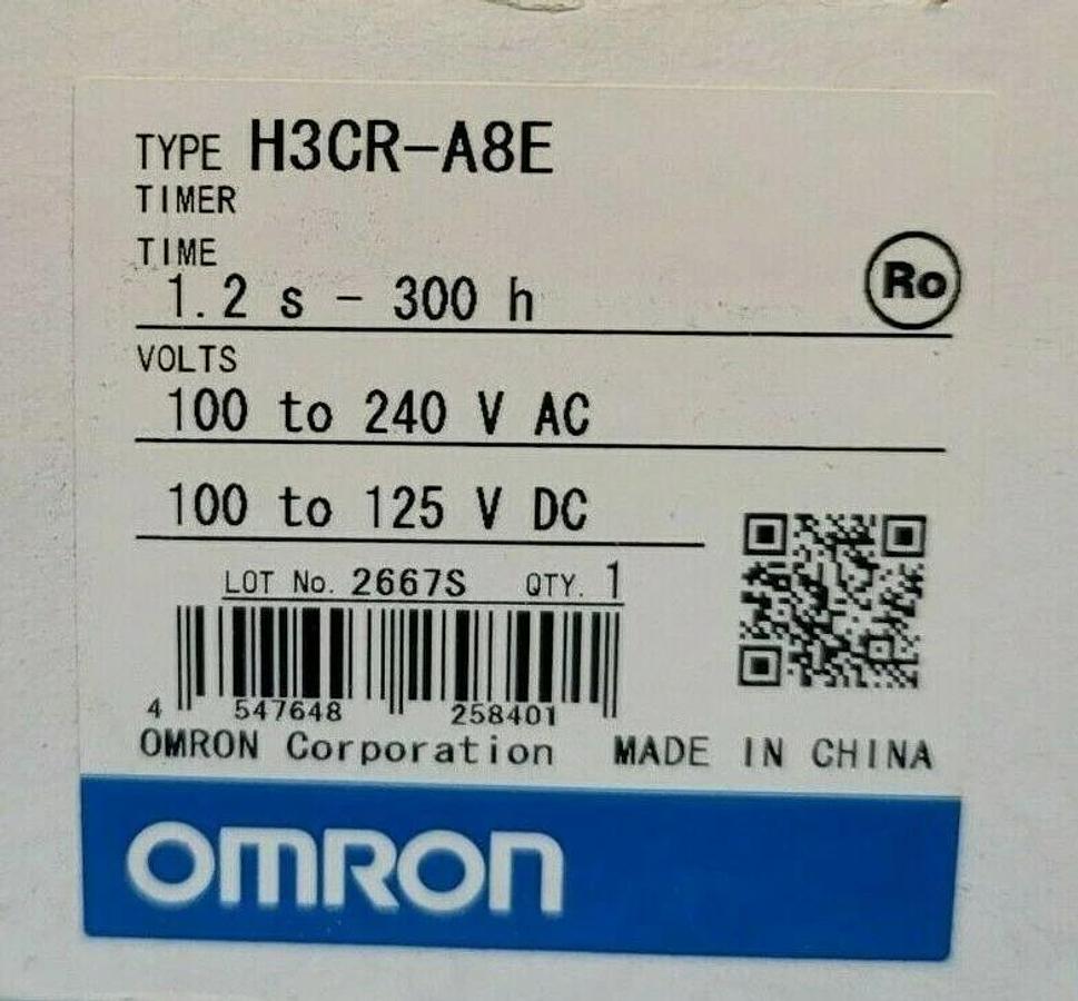 Used LOT OF 2 NIB OMRON H3CR-A8E SOLID STATE TIMERS H3CR, 0.05S-300H