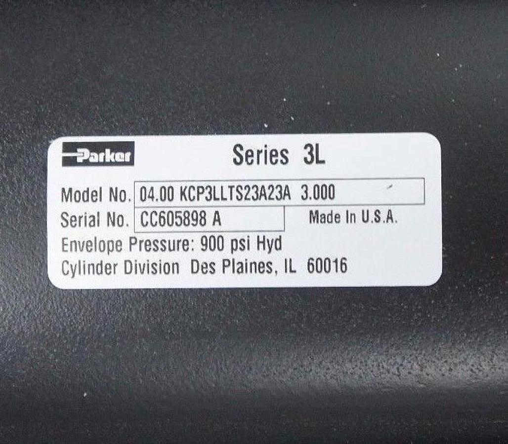 Used NEW PARKER 04.00 KCP3LLTS23A23A 3.000 SERIES 3L CYLINDER 900 PSI HYD