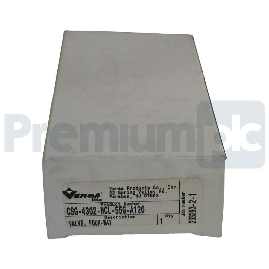 Versa Valves CSG-4302-HCL-55G-A120 Pneumatic 4-Way Valve, 120V AC, 1/4" NPT NSMP
