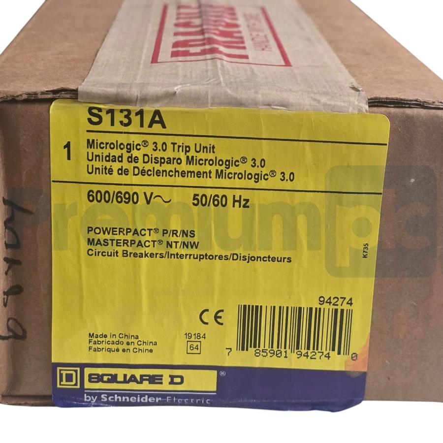 Square D S131A Micrologic 3.0 Electronic Trip Unit Powerpact Masterpact 94274 FS