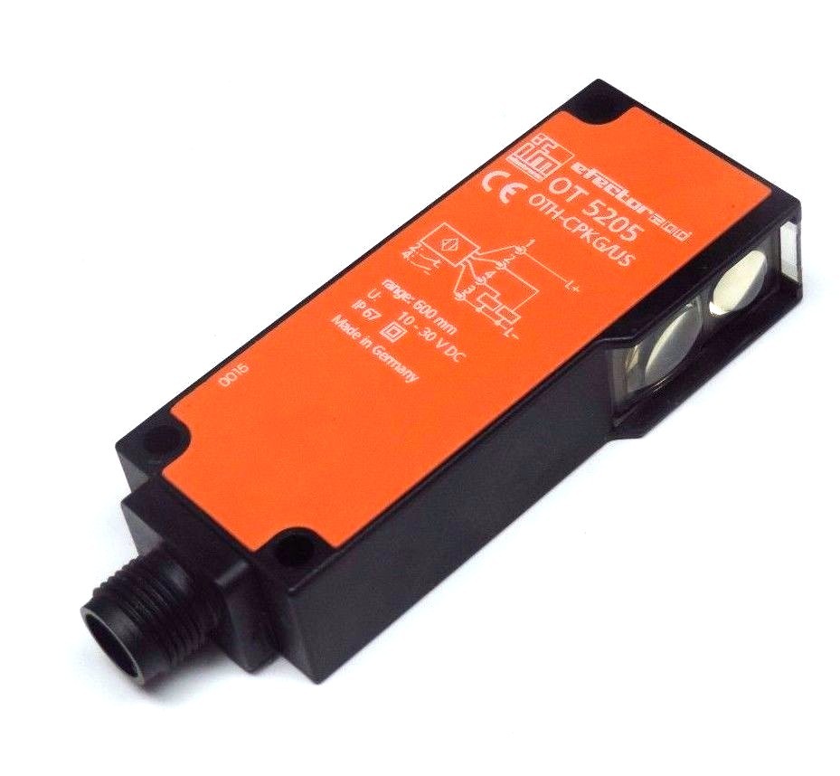 Used IFM EFECTOR OT 5205 REFLECTION SENSOR OTH-CPKG/US, 10-30VDC, RANGE: 600MM