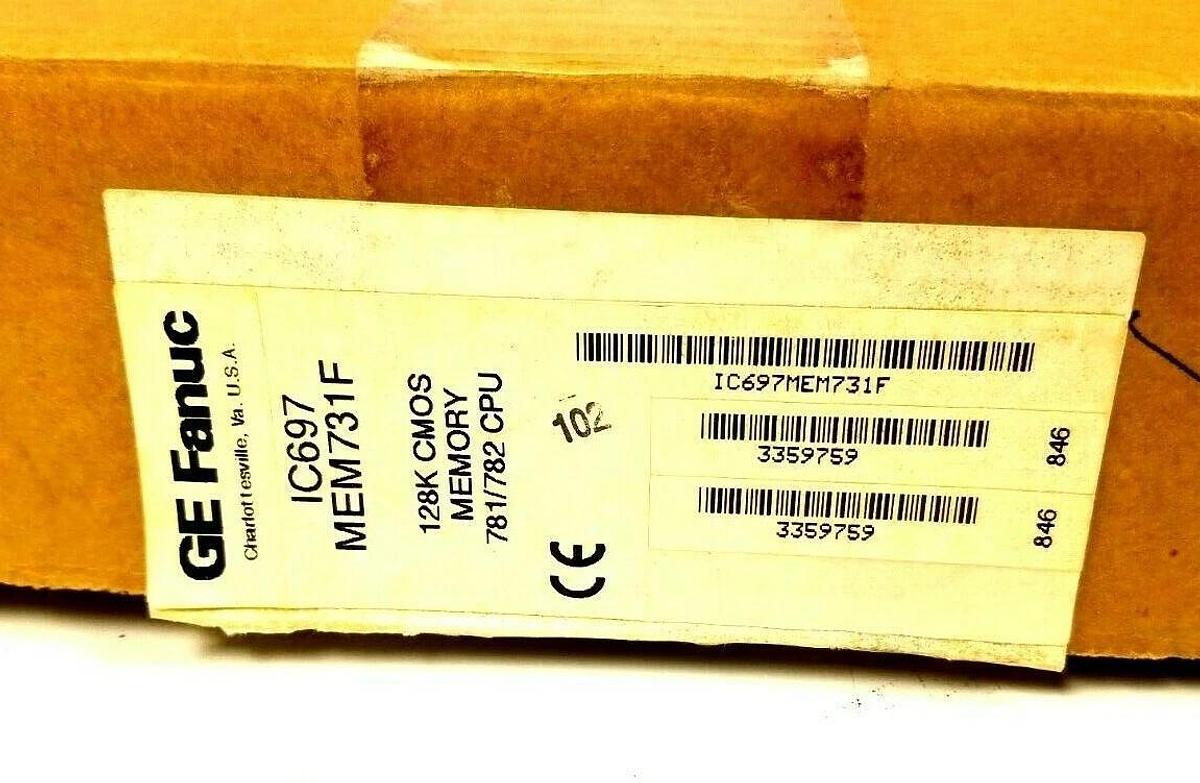 NIB GE FANUC IC697MEM731F 128K CMOS MEMORY FOR 781/782 CPU MODULE IC697MEM731
