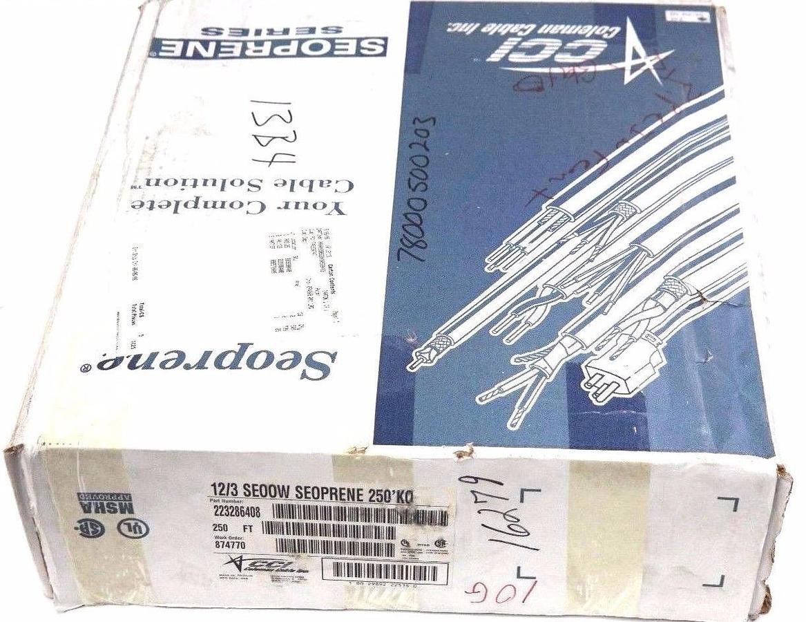 NEW SEOPRENE 12/3 SEOOW SEOPRENE 105C 600 VOLT 250' KO P/N: 223286408