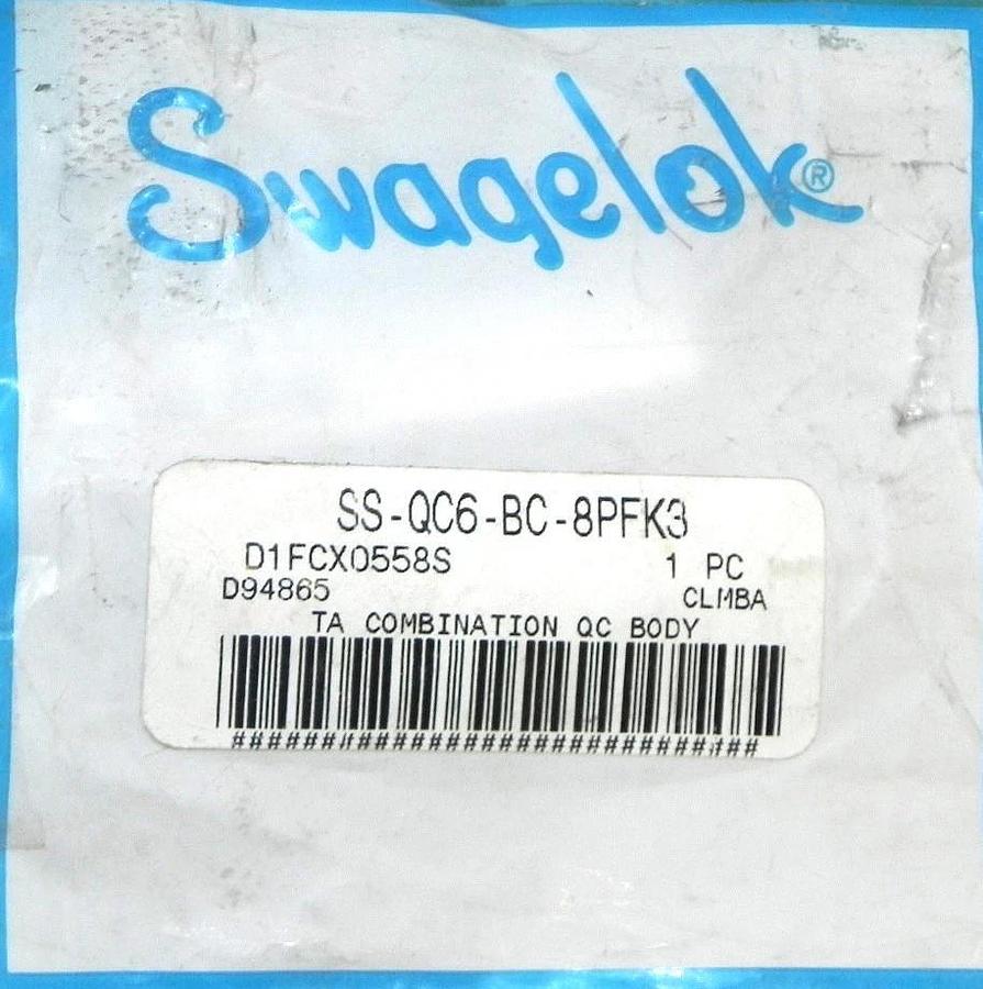 Used NEW SWAGELOK SS-QC6-BC-8PFK3 TA COMBINATION QC BODY D1FCX0558S