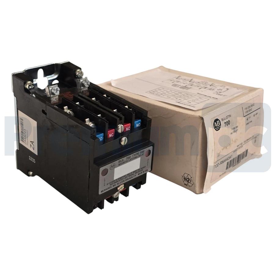 Allen Bradley 700-RM440A1 /B Bulletin 700 Type RM Latch AC Relay 115/120VAC NSMP