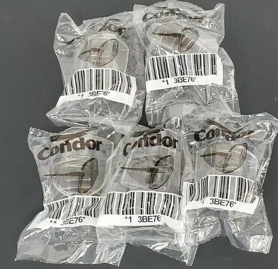 Used (5) PAIRS OF CONDOR 3BE76 SIDESHIELDS FOR SAFETY GLASSES