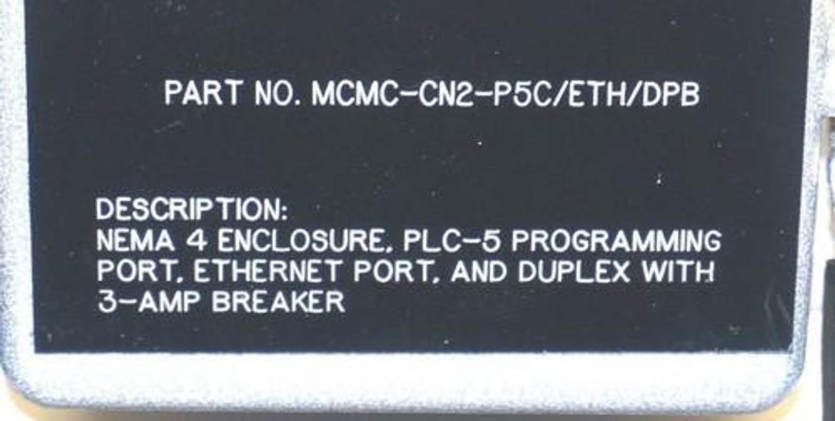 Used NEW MCNAUGHTON-MCKAY MCMC-CN2-P5C/ETH/DPB NEMA 4 ENCLOSURE MCMCCN2P5CETHDPB