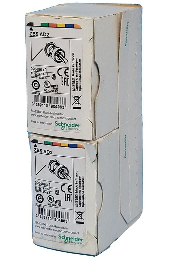 Used LOT OF 2 NIB SCHNEIDER ELECTRIC ZB5-AD2 SWITCHES BLACK ZB5AD2