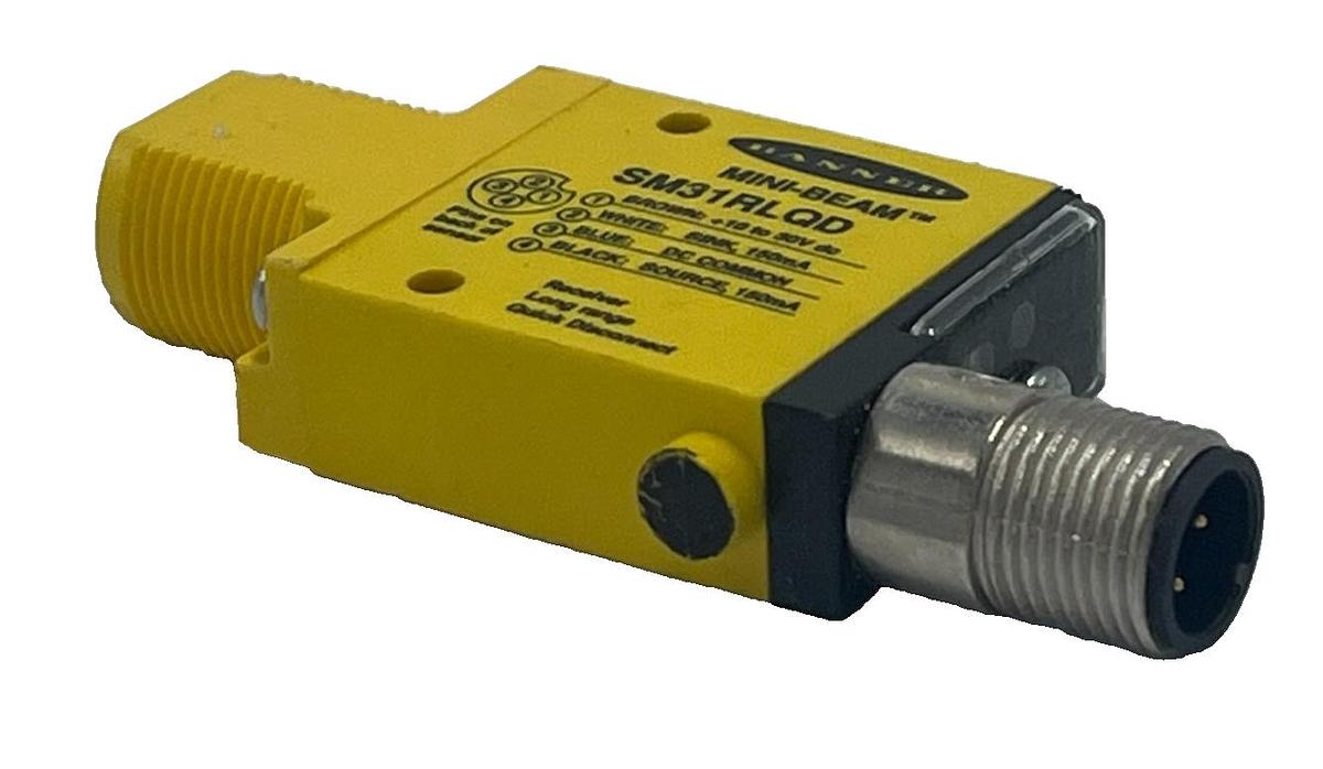 Used BANNER SM31RLQD MINI-BEAM PHOTOELECTRIC SENSOR Red LED RETROREFLECTIVE 4-Pin