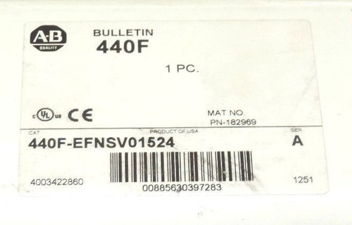 NIB ALLEN BRADLEY 440F-EFNSV01524 SAFETY CONTROL SER. A 440FEFNSV01524