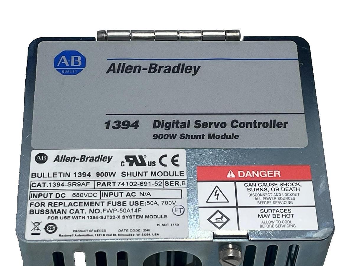 Used Allen Bradley 1394-SR9AF Ser B 74102-691-52 Digital Servo 900W Shunt Module