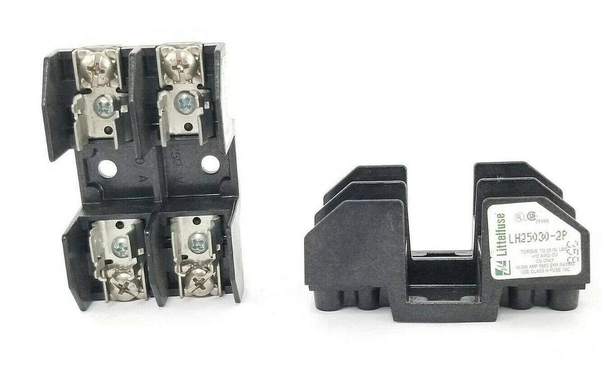 Used LOT OF 2 LITTELFUSE LH25030-2P FUSE HOLDERS LH250302P