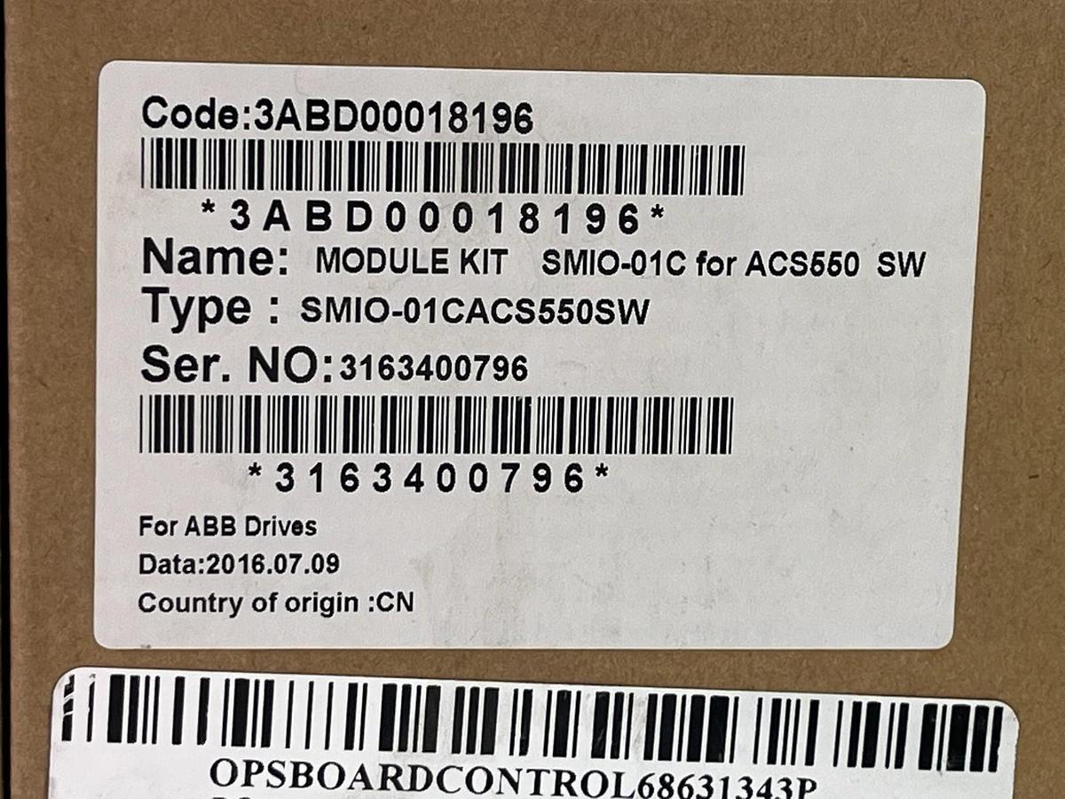 Used New ABB ACS550 SMIO-01C Control Board - 3ABD00018196 - Inverter Motherboard