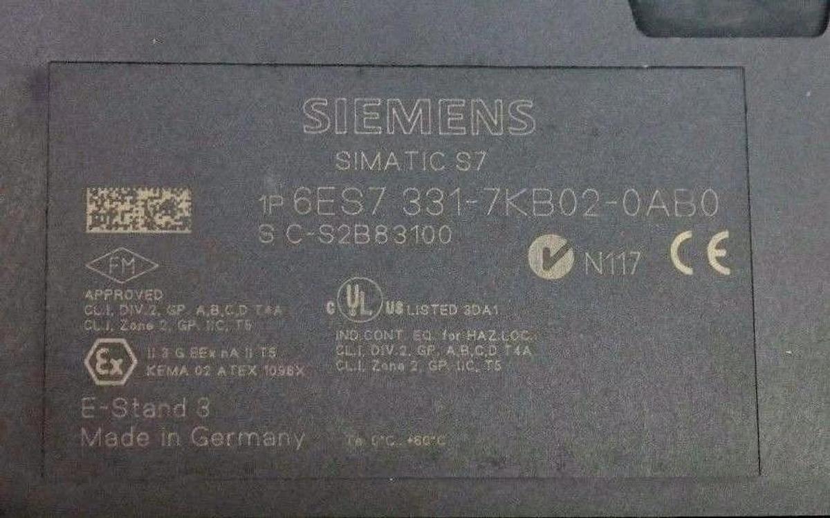 Used SIEMENS 6ES7 331-7KB02-0AB0 SIMATIC S7 INPUT ANALOG MODULE 2POINT, 20PIN