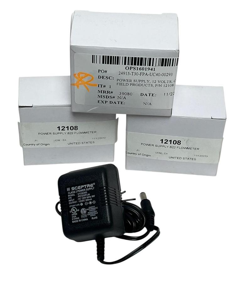 Lot of 3 Sceptre U123030D Class 2 Power Supply PD1230PL06 - For 822 Flowmeter