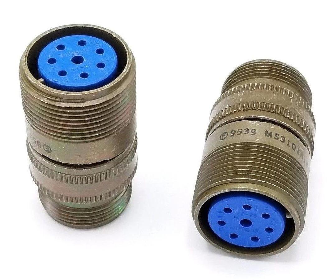 Used LOT OF 2 NEW AMPHENOL MS3101A18-8SW CIRCULAR CABLE CONNECTORS MS3101A188SW