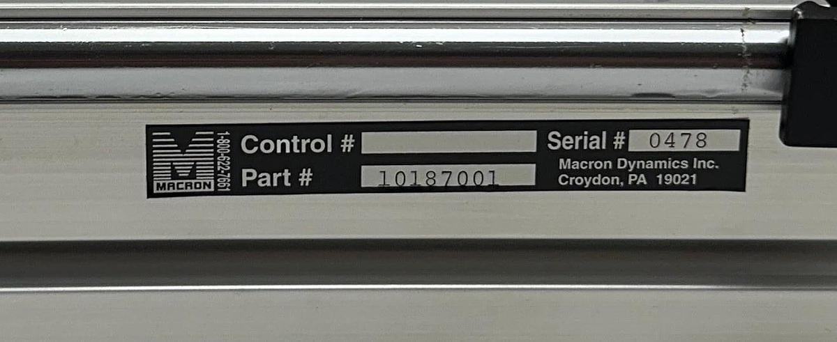 MACRON DYNAMICS 10187001 LINEAR SLIDE RAIL ACTUATOR 26'' *DAMAGED PLASTIC NSNP
