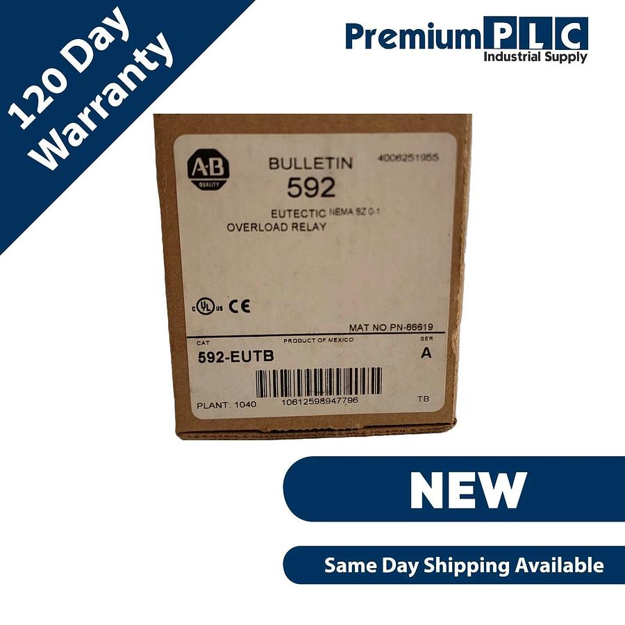 NEW ALLEN BRADLEY 592-EUTB SER. A NEMA SZ 0-1 OVERLOAD RELAY 40A 3-P 592EUTB