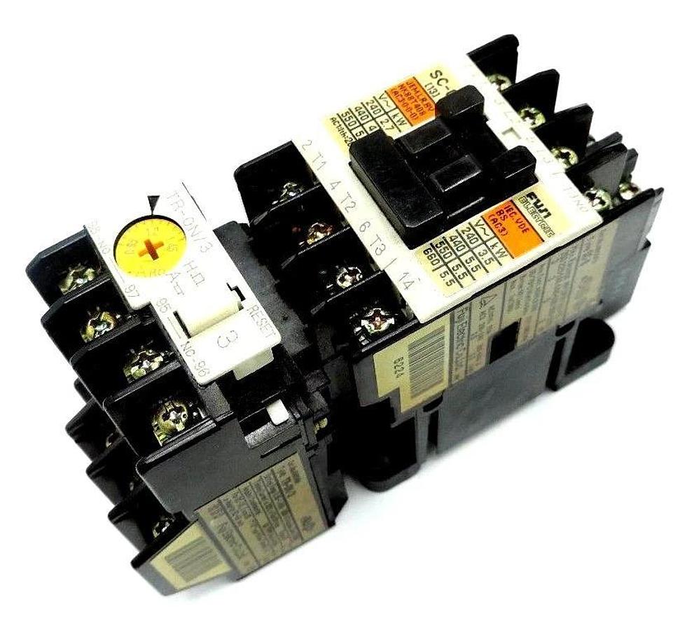 Used NEW FUJI ELECTRIC SC-0 CONTACTOR W/ TR-0N/3 OVERLOAD RELAY & SZ-Z5 SUPPRESSOR