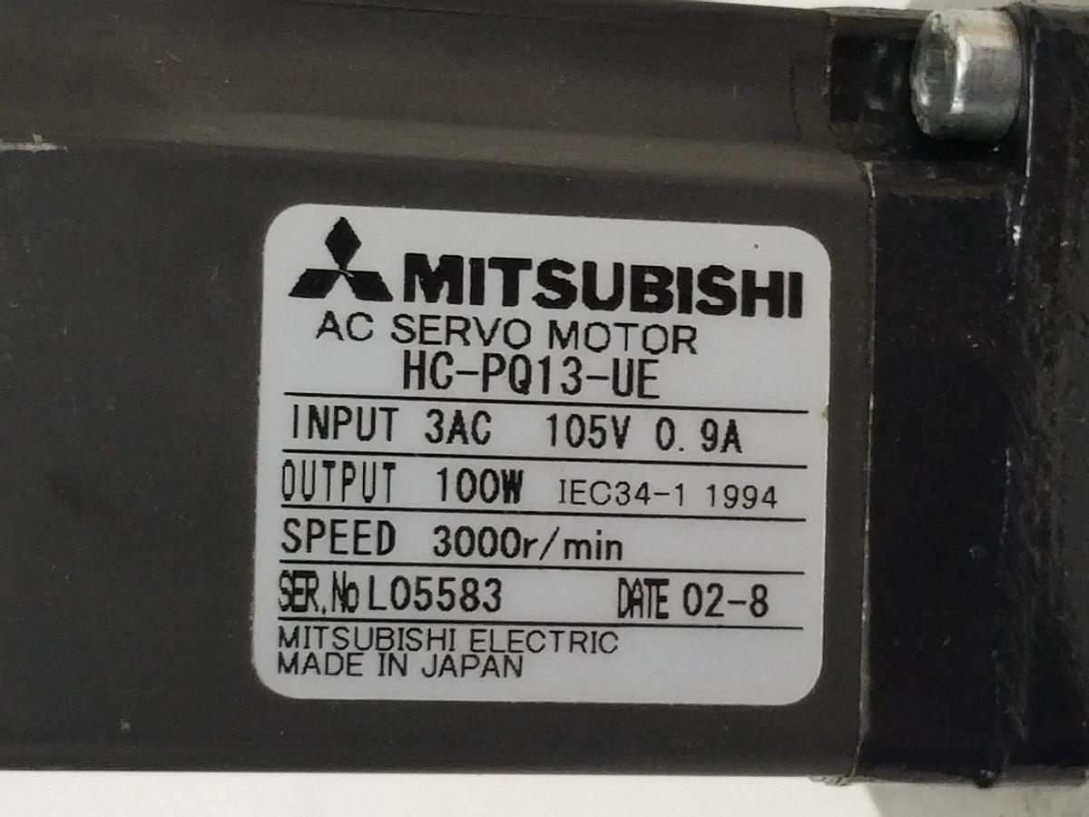 Used MITSUBISHI HC-PQ13-UE AC SERVO MOTOR HCPQ13UE, W/ S.T.M. RMI 28 FL SIN GEARBOX