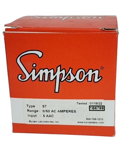NIB SIMPSON TYPE: 57 TIME METER 0-50 AC AMPERS