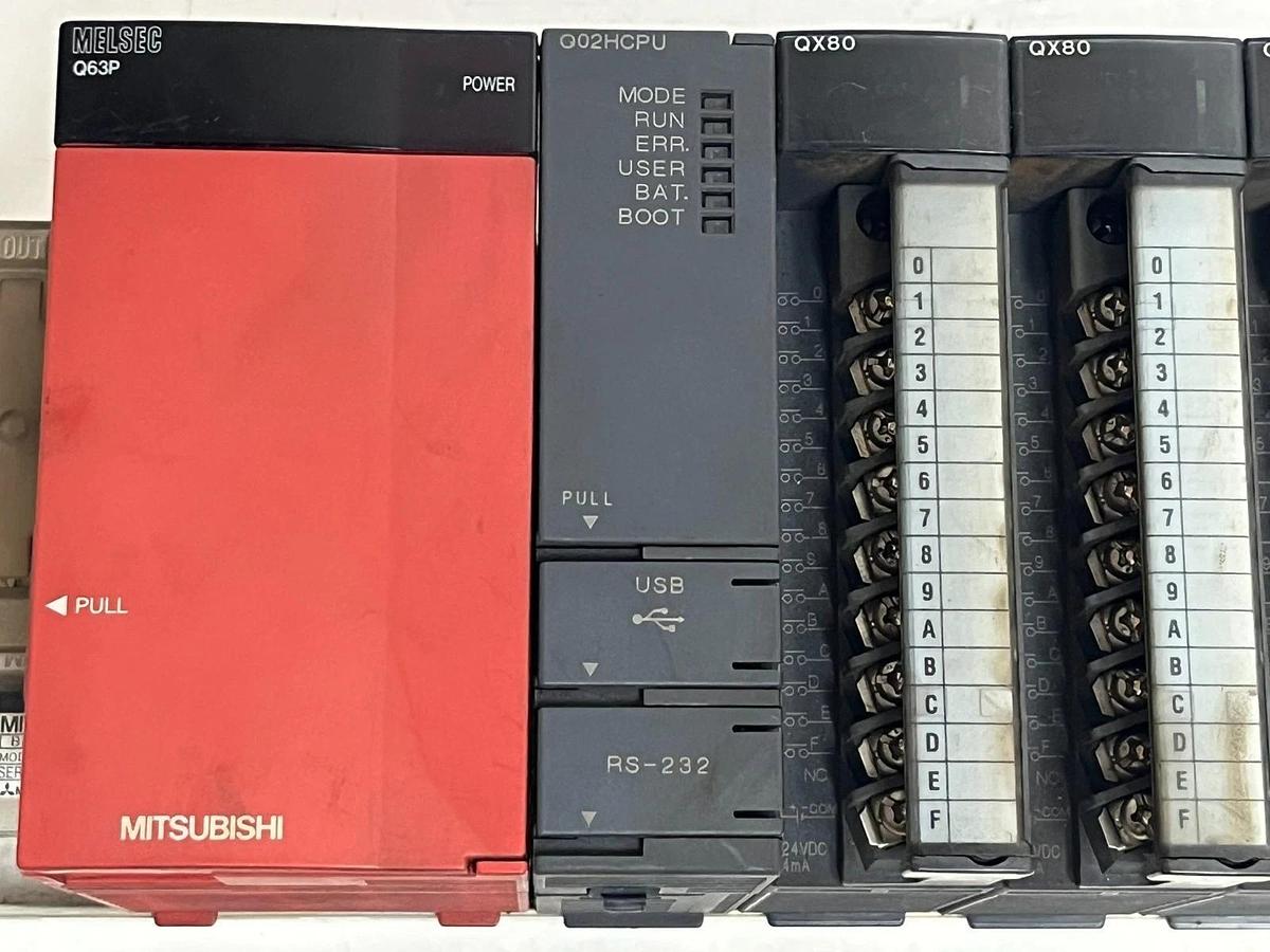 Used Mitsubishi MELSEC-Q PLC Assembly Q312B Q63P Q02HCPU QX80 QY80 QJ71DN91