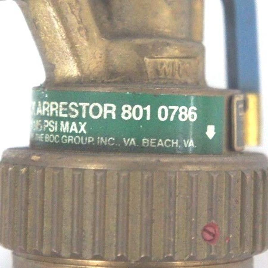 Used AIRCO 8010786 FLASHBACK ARRESTOR OXYGEN 145 PSI MAX