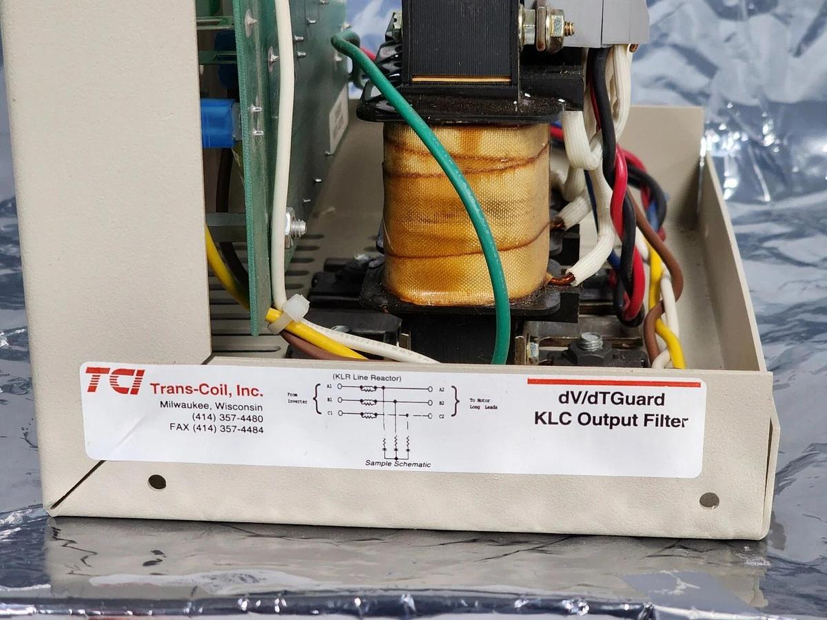 Used TRANS-COIL INC. KLR SERIES LINE REACTOR KLR8BTB KLC OUTPUT FILTER KLC8B