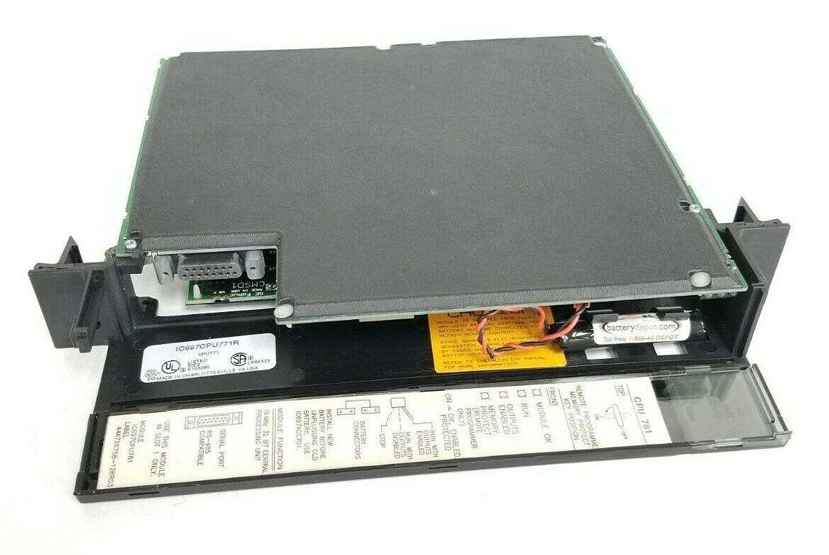 Used GE FANUC IC697CPU771R CPU MODULE W/ IC697MEM713B 64KB CMOS MEM. CARD IC697CPU771