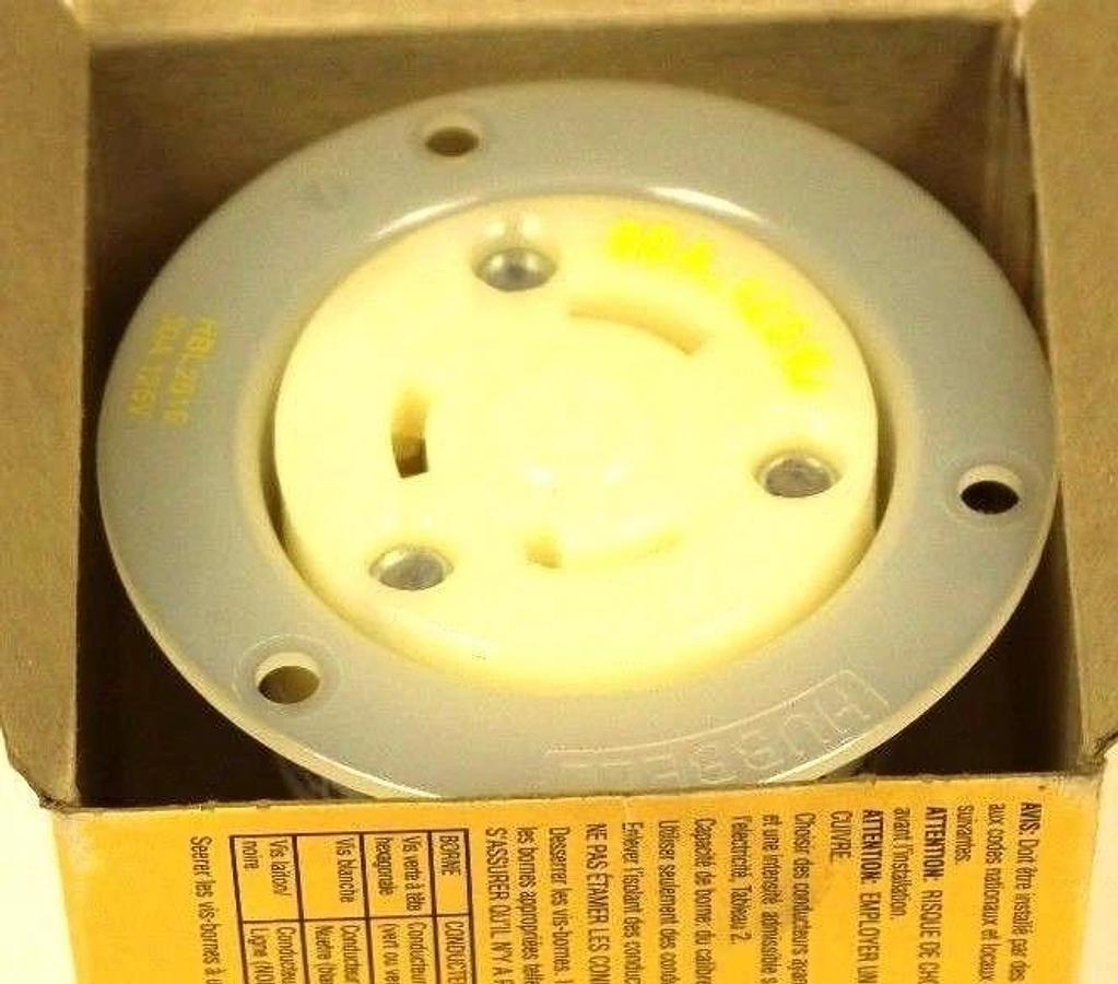 Used NIB HUBBELL HBL2616 FLANGED RECEPTACLE 30A 125V 2 POLE 3 WIRE CAT. NO. 2616