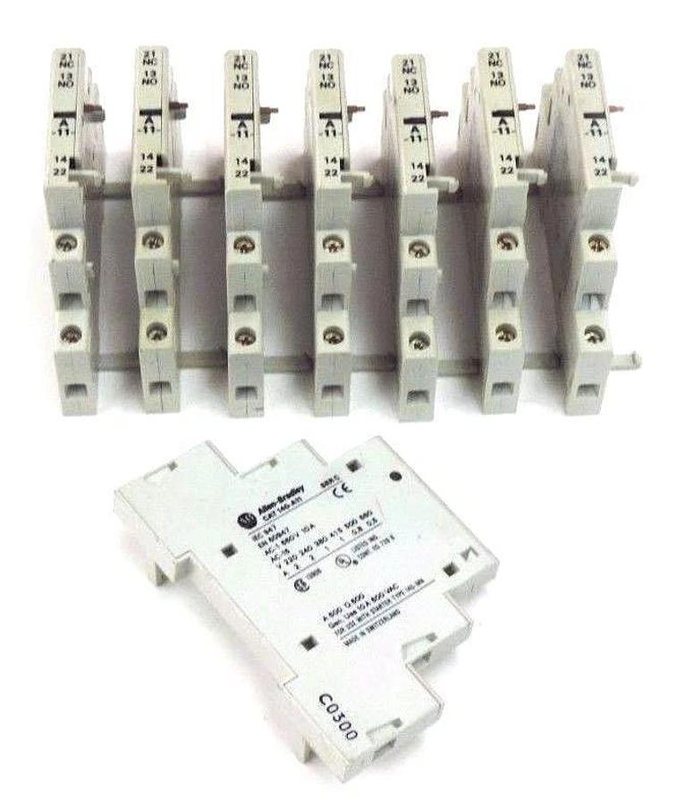 Used LOT OF 8 ALLEN BRADLEY 140-A11 SER. C AUXILIARY CONTACTS 660V, 10A, 140A11