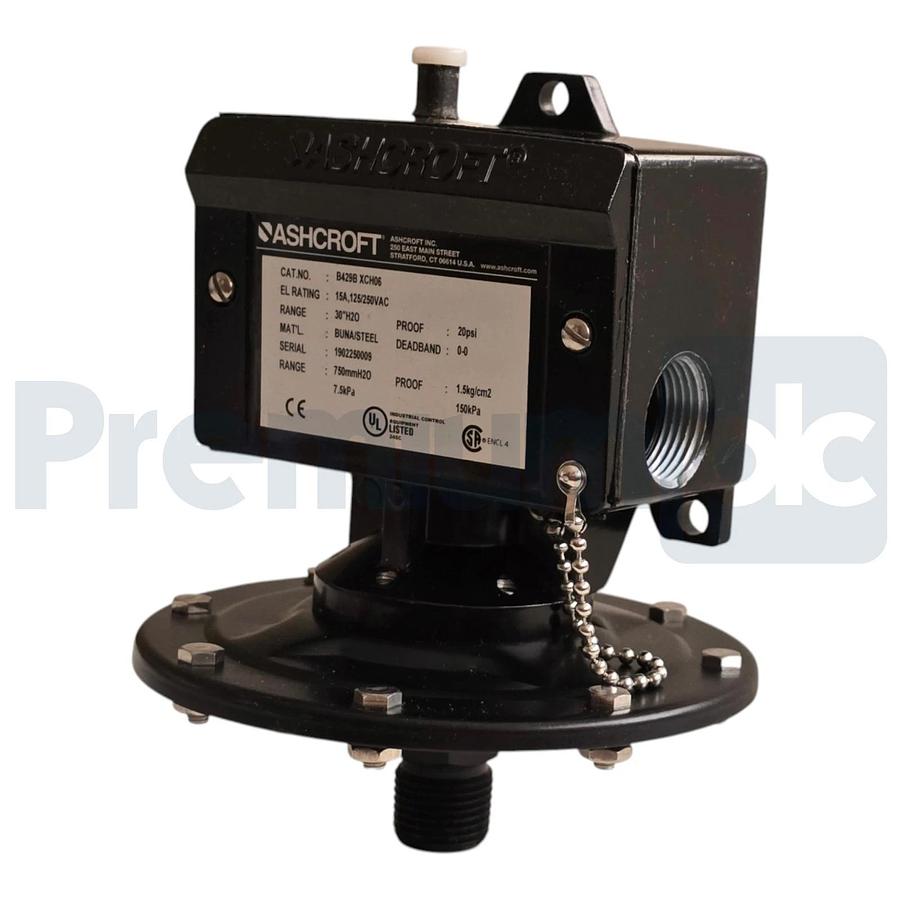 Ashcroft B429B XCH06 B-Series Pressure Switch 30"H2O 15A 125/250VAC B429BXCH-06