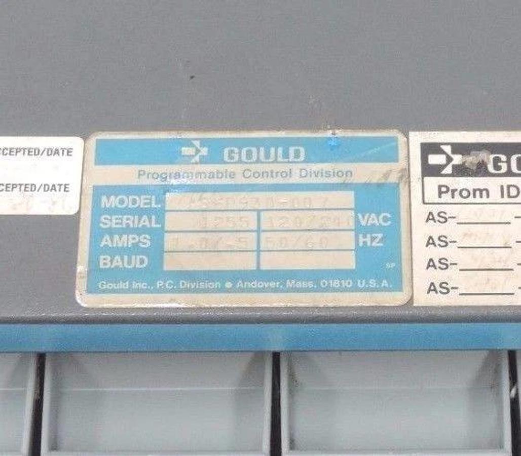 Used GOULD MODICON AS-984B-128 MODULE 200 I / O SYS 24BIT 128K W/ S902 MEMORY MODULE
