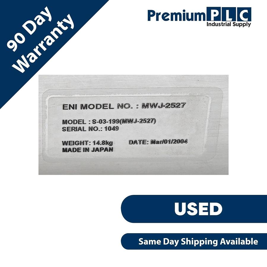 Used MKS ENI MODEL: S-03-199 (MWJ-2527) RF UNIT MWJ2527